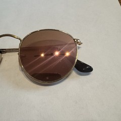 Ray-Ban RB 3447-N Round Metal 001/Z2 Sunglasses Gold Pink Lenses 50-21-145 Italy