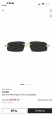 Cartier rectangle Frame Panther Sunglasses size 58