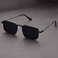 Men Women Metal Square Punk Sunglasses Retro Full Frame Outdoor Shade Glasses