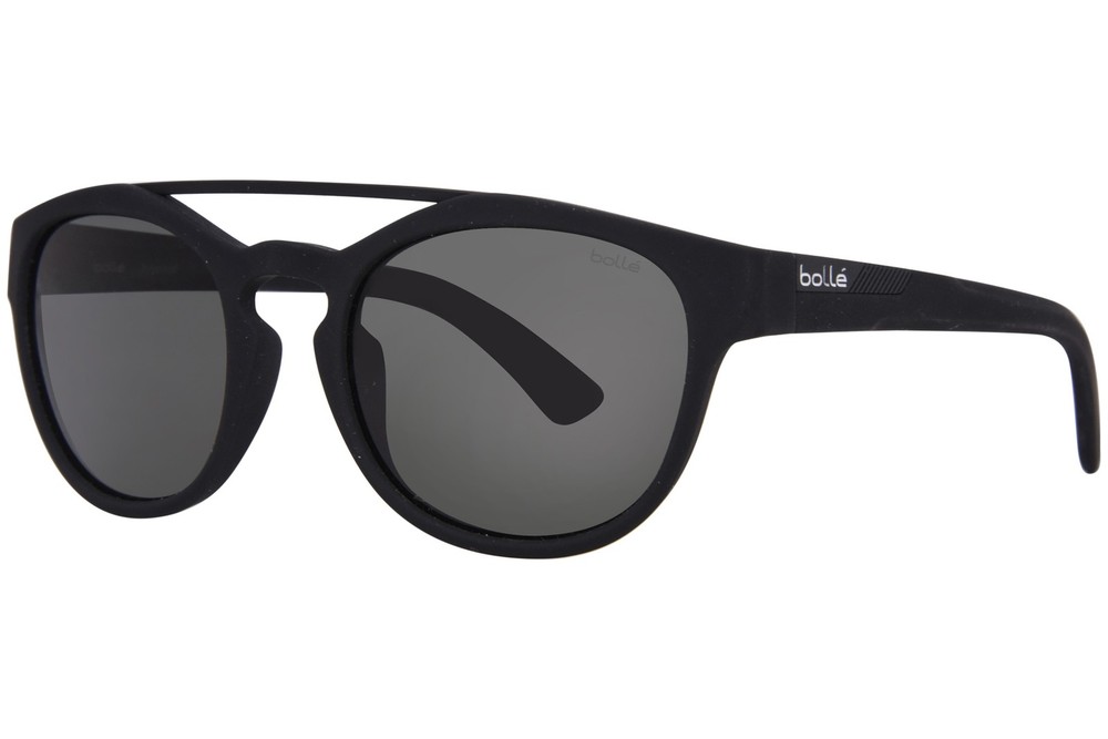 Bolle Boxton 12353 Sunglasses Black Rubber/Polarized Grey Round Shape 52mm