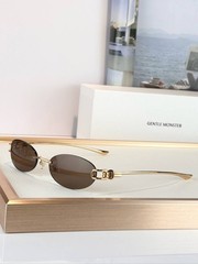 Gentle Monster MUSUBI Gold Oval Rimless Sunglasses Brown Lenses 55-19-140