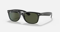 Ray-Ban RB 2132 901L New Wayfarer Black-Crystal Green Sunglasses