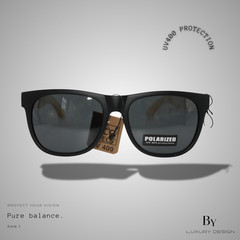 Fashion Square Sunglass Unisex Man Women Wood Grain Frame UV400 Polarized