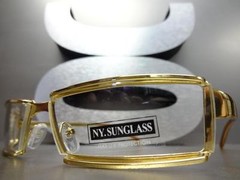 Men’s CONTEMPORARY MODERN Style Clear Lens EYE GLASSES Gold Metal Fashion Frame
