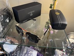 Maybach Uni-Sex CF58519 Square Rimless Sunglasses Gold Frame Gray Tinted UV400