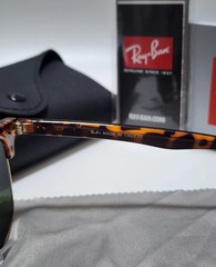 Ray-Ban RB3016 Clubmaster Sunglasses Tortoise Shell Frame Glass Green Lens 51 mm