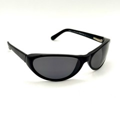Tordue Designer Wrap Sunglasses Polarized Black Acetate Frame & Lenses 63-17-125
