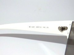 Burberry 4291 3007/H White Gray Silver Gold Shield Sunglasses