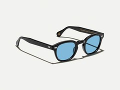 Moscot Lemtosh Black with Custom Made Tints Celebrity Blue Sunglasses 46mm