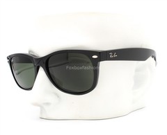 Ray-Ban RB 2132 901 New Wayfarer Sunglasses Polished Black Green 55mm READ