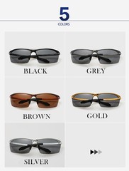 HDCRAFTER HD8556 Aviator Sports Half Metal Cool Polarized Sunglasses