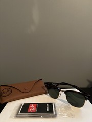 Ray-Ban Clubmaster 51mm Green Lenses Tortoise Arista Frame Unisex Sunglasses…