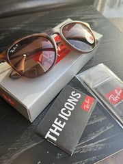 New Ray-Ban Erika RB4171 710/T5 Polished Light Havana Frame With Brown Lenses