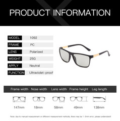 Men Photochromic Polarized Sunglasses Square Outdoor UV400 Driving Glasses New