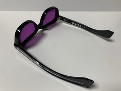 Jacques Marie Mage Taos Hopper Square Sunglasses Black Acetate Purple Glass