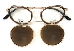 Vuarnet Sun Clip-On VD1808 003 50mm Stainless Steel Titanium Round Sunglasses