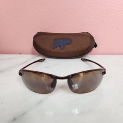 Maui Jim MJ Sport Polarized Sunglasses Tortoise Semi Rimless w/ Case READ