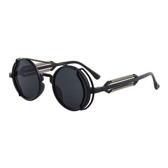 Retro Gothic Steampunk Round Sunglasses Men Women Circle Frame Sun Glasses