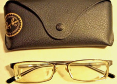 RAY BAN Full RIm Rectangular Glasses Frames 52[]16 Gun Mtl Unknown Model w/Case