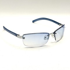 Fashion Rimless Oval Sunglasses Blue Designer Frame & Gradient Lenses Y2k 90’s