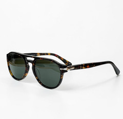 Persol 3235-S Havana / Green 145 Unisex Sunglasses New w/ Case