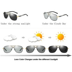 Aluminium HD Polarized Photochromic Sunglasses Pilot Men Eyewear Driving Glasses