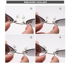 Clip On Nose Glasses Round Rimless Matrix Morpheus Sunglasses Frameless Vintage