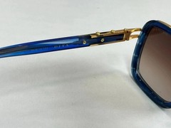 Dita LXN-EVO DT DTS403-WTI-GLD-57 Matte BlUE/ Gold Metal Sunglasses Yellow Lens