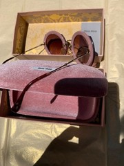 Miu Miu dusty rose/gold frame sunglasses, excellent condition, no scratches