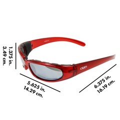 Global Vision Chicago Padded Motorcycle Sunglasses Red with Flash Mirror Lenses
