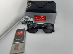 RAY-BAN JUSTIN RB4165 622/T3 RUBBER BLACK GRADIENT GREY POLARIZED SUNGLASSES 54