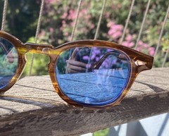 Men Bamboo Acetate Glasses Johnny Depp Blue Glasses Women Blue sunglasses UV400