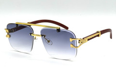 Mens Sunglasses Hip Hop Quavo Migos Rimless Gold SQUARE Frame Diamond Cut Lens