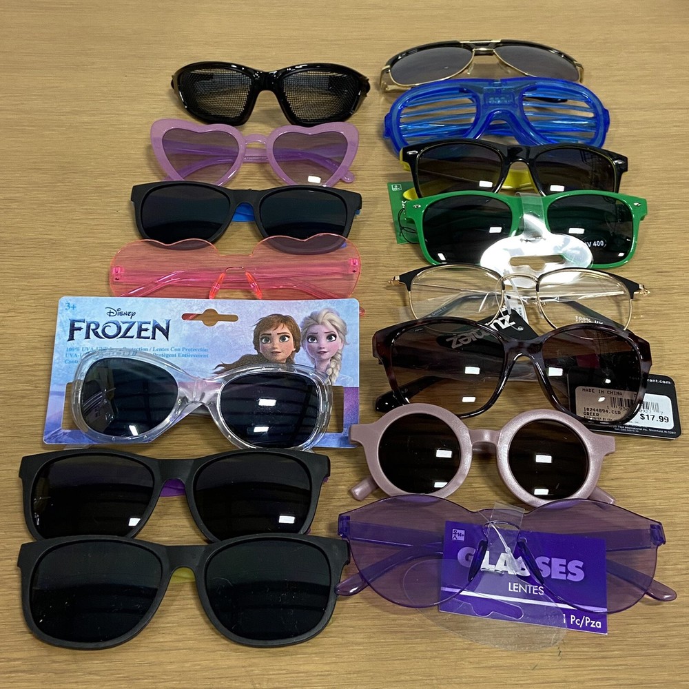 Assorted Bulk Sunglasses & Glasses Lot of 26 Children, Men & Women
