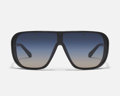 QUAY Australia Shield Sunglasses CENTER STAGE Black / Sleek Ink Blue to Taupe