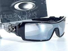 Oakley OIL RIG polished BLACK POLARIZED Galaxy CHROME Mirror lens Sunglass 9081