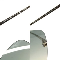 CHANEL Sunglasses CH 4287 T Made in Japan Square Rimless Two Point 395S3 Gold 6