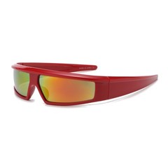 Sunglasses Visor Style Futuristic Green Frame UV400 Protection Men Women Festiva