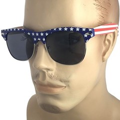 USA American US Flag Brow Line Sunglasses Classic Half Frame Patriot Retro Men