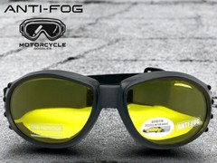 Men’s MOTORCYCLE Biker Day or Night Riding Padded Safety GOGGLES Anti Fog Lens