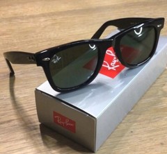 Ray-Ban RB2140 Original Wayfarer Black,Green Lenses,Unisex,Classic Sunglasses.
