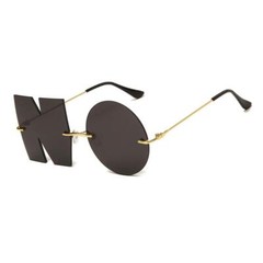 Letter Party Rimless Irregular Design Sunglasses For Men/Women Streetwear