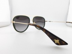 Gucci Sunglasses, GG0062S 003 Green/Red/Gold, 57-17-140, Metal, Japan