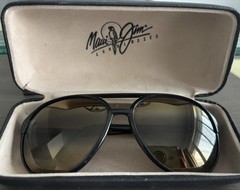 Maui Jim 193 02 Black Aviator Sunglasses – Excellent Condition