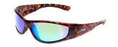 Coyote FP-69 Floating Wrap Polarized Sunglasses Tortoise Gold&Green Mirror 67 mm
