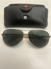 RAY-BAN RAY-BAN Men Ferrari Scuderia Sunglasses RB8313M W/ CASE. WHITE/RED Frame