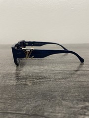 Louis Vuitton Clash Rectangle Men’s Sunglasses Navy Frame Purple Tinted Lenses