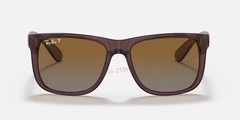 Ray-Ban Justin RB4165 Sunglasses Transparent Dark Brown Polarized Gradient 54MM