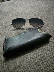 Ray-Ban RB3025 Aviator Large Metal Polarized Sunglasses Black 62mm Italy