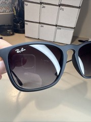 Ray Ban Chris Sunglasses RB 4187 622/8G 5418 145 Rubber Black Gradient Gray #98